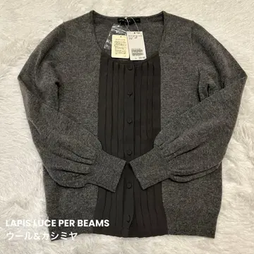 새상품 LAPIS LUCE PER BEAMS 가디건 울 캐시미어