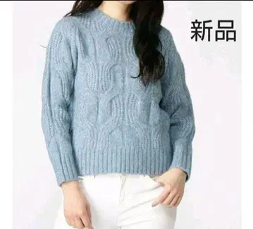 [ 새상품 ] BIG 케이블 모크넥 풀오버 블루