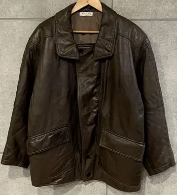 Y2K 이탈리아제 라마타 la matta 가죽 자켓 브라운