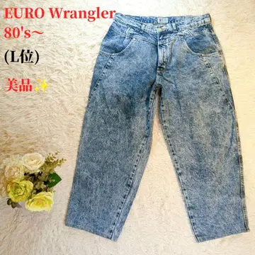 80's EuroWrangler LL 사이즈 케미컬 워시 테이퍼드 데님