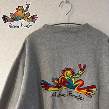 [레어] Peace Frog 맨투맨 자수 로고 트레이닝복 빅 로고