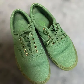 반스 그린 컬러 캔버스 로우컷 스니커즈