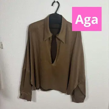 Aga 스키퍼 블라우스 브라운 9호 미사용품