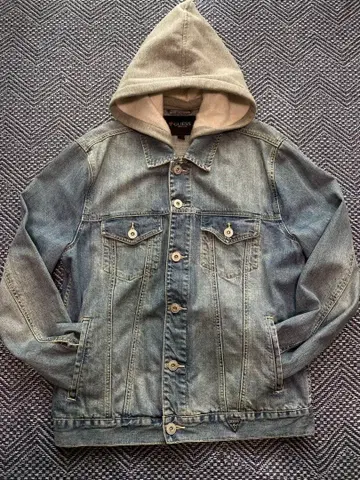 USA 게스 guess 데님 자켓 빈티지 G 후드 탈부착 가능
