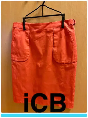 iCB 선명한 오렌지 타이트 스커트 JPN 11