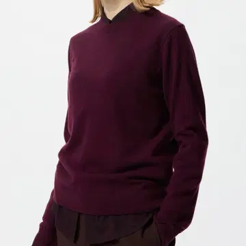 새상품 UNIQLO 유니클로 캐시미어 크루넥 스웨터 레드 버건디