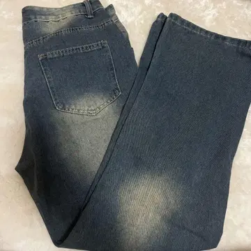 다크 블루 와이드 레그 데님