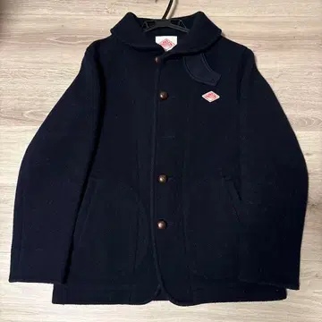 울 네이비 코트 단추식