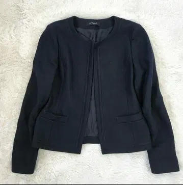 새상품급 UNITED ARROWS 노카라 자켓 S 울 네이비