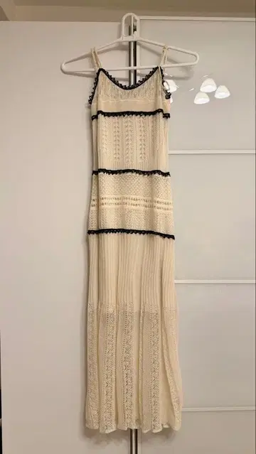 Casa Fline 레이스 편직 니트 롱 드레스