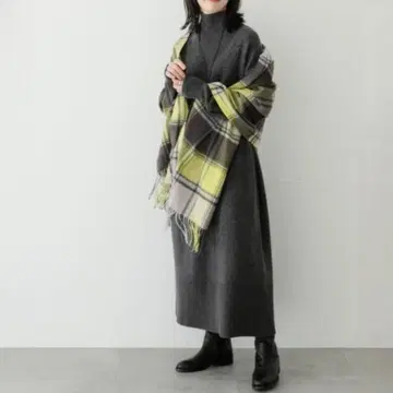 어반 리서치 터틀넥 니트 원피스 울 긴팔 롱 그레이