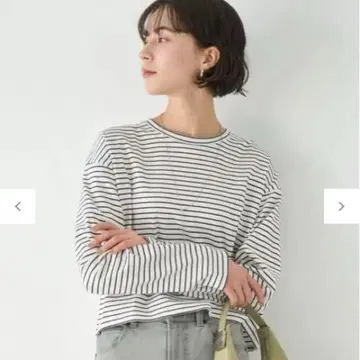 [ UNFILO ] 보더 T셔츠 블랙 x 화이트 보더 L 사이즈