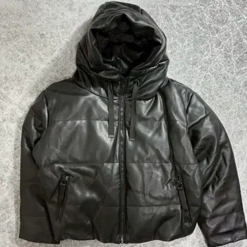 ZARA Faux Leather Padded Hoody Jacket