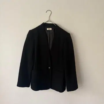 [울 90%] NACK48 노카라 자켓 코트 블랙 모노톤