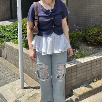 Kastane 셔링 상의 네이비