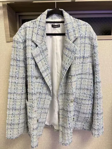 TANGZ 체크 무늬 트위드 자켓 M