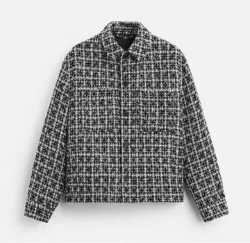[ 시착만 한 상품, 거의 미사용품 ] ZARA 트위드 자켓 블랙 화이트