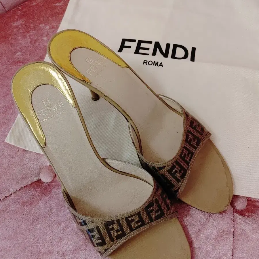 Authentic Fendi slipper heels