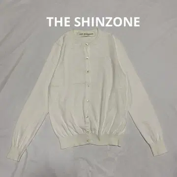 더 신존 심플 가디건 화이트 캐시미어 혼방