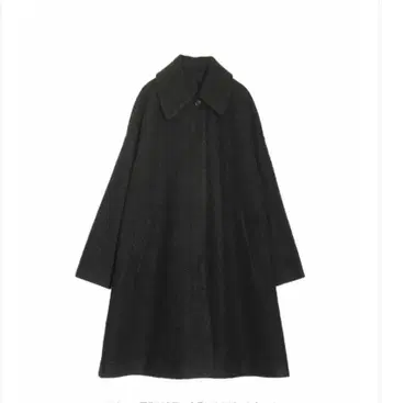 리디 A라인 스탠드 칼라 보아 코트 미들 기장