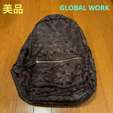 [ 미사용 ] GLOBAL WORK 블랙 카모플라쥬 백팩
