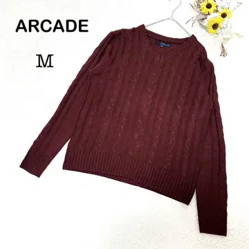 [ ARCADE 아케이드 ] 긴팔 케이블 짜임 니트 스웨터 V넥 M