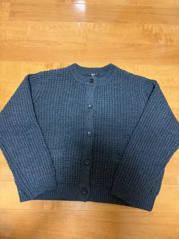 UNIQLO 와플 니트 크루넥 가디건