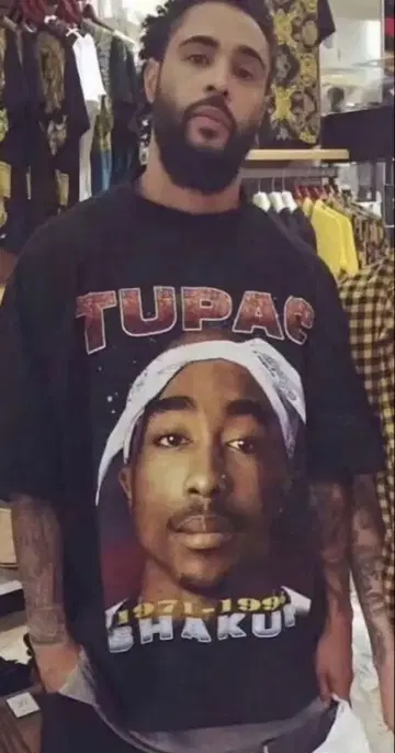 레어 90s VINTAGE 빈티지 GEM 2PAC 추모 셔츠