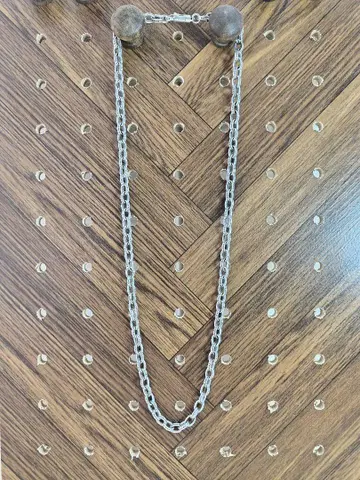 새상품급 GIGAM 실버 925 목걸이 페이퍼 체인 인기 50cm