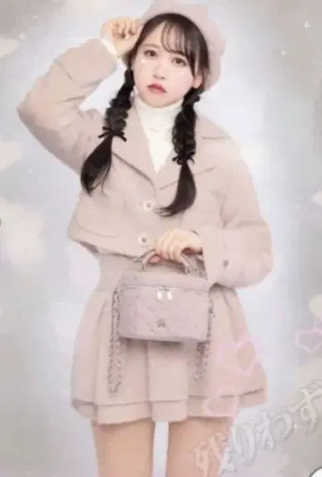 미셸 마카롱 슬림 레그 트위드 셋업