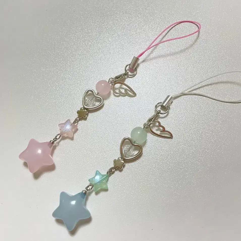 Pastel Friendship Star Bead Keyring