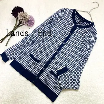 LANDS' END 란즈엔드 올 패턴 가디건 수피마 코튼 100%
