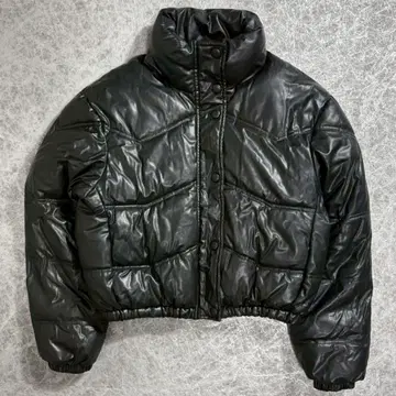 ZARA Faux Leather Puffer Jacket y2k XS