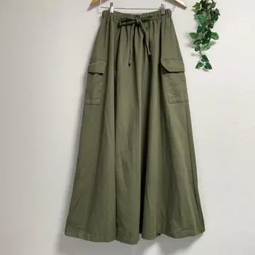 SHEIN* 카키 치노 스커트 쉬인 캐주얼 롱 스커트