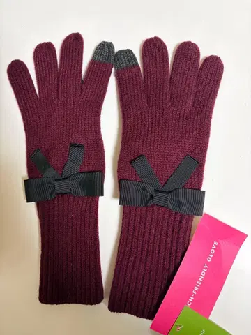 kate spade 스마트폰 터치 가능 장갑 버건디 미사용 택 포함