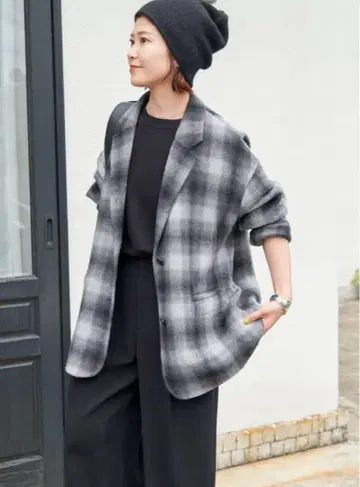 Spick & Span 체크 테일러드 자켓 38