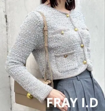 FRAY I.D 프레이 아이디 믹스 트위드 니트 가디건