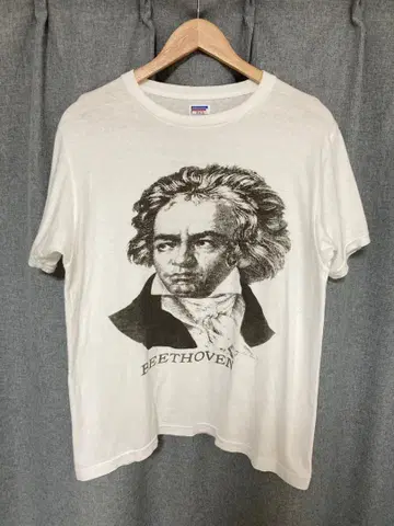 더블 웍스 BEETHOVEN 티셔츠 스며드는 프린트