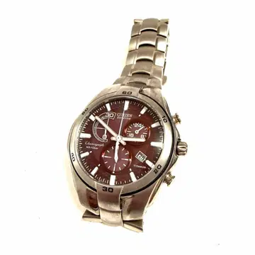 CITIZEN 알타 에코 드라이브 크로노그래프 티타늄 브라운 다이얼 실버