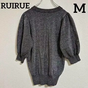 RUIRUE 루이루에 라메 믹스 퍼프 슬리브 스웨터