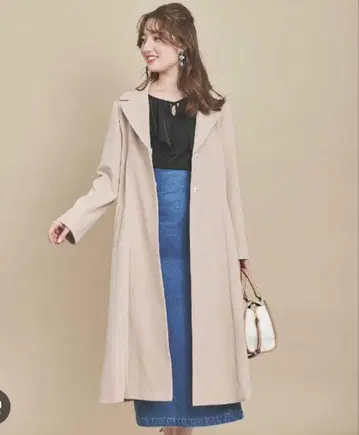 31sons de mode 베이지 롱 코트 새틴 안감 부착