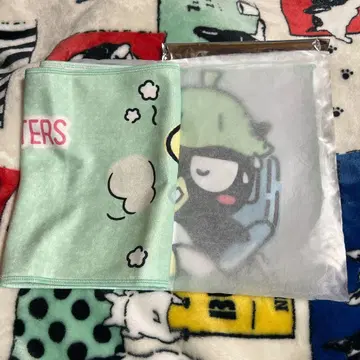 극락탕 x 산리오 콜라보 타월 배드바츠마루 & 폼폼푸딩