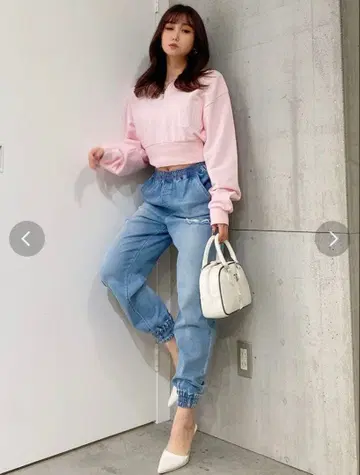 GYDA 제이다 데미지 데님 조거 팬츠