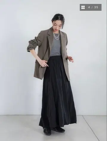crewre 나일론 드레이프 맥시 스커트 [ 사이즈 3 ]