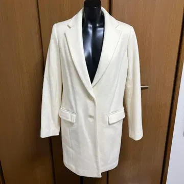 가르디나 아이보리 플리스풍 롱 코트