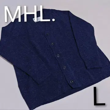 [컨디션 최상] MHL. FINE SHETLAND 울 가디건 L 네이비