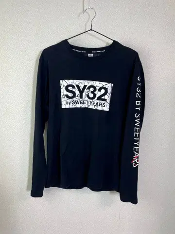 SY32 by SWEET YEARS 긴팔 T셔츠 블랙 사이즈 L