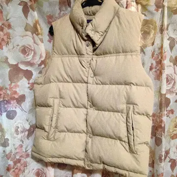 UNIQLO 나일론 베이지 다운 베스트 남성용 M