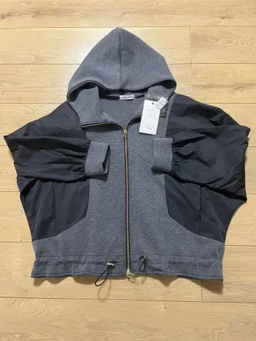 후드 부착 벌룬 슬리브 자켓