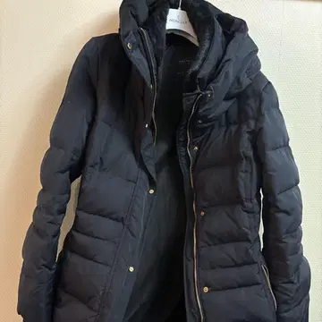 ZARA 롱 다운 코트 네이비 계열 L 사이즈 새상품급 따뜻한 방한